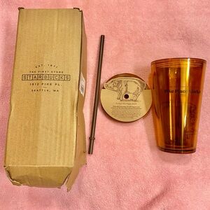 Starbucks Headquarters Rachel Tumbler Amber Brown Seattle Washington NEW Cup